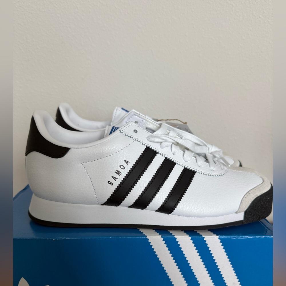 Adidas Samoa White and Black Shoes Men’s 8.5 - Picture 4 of 8
